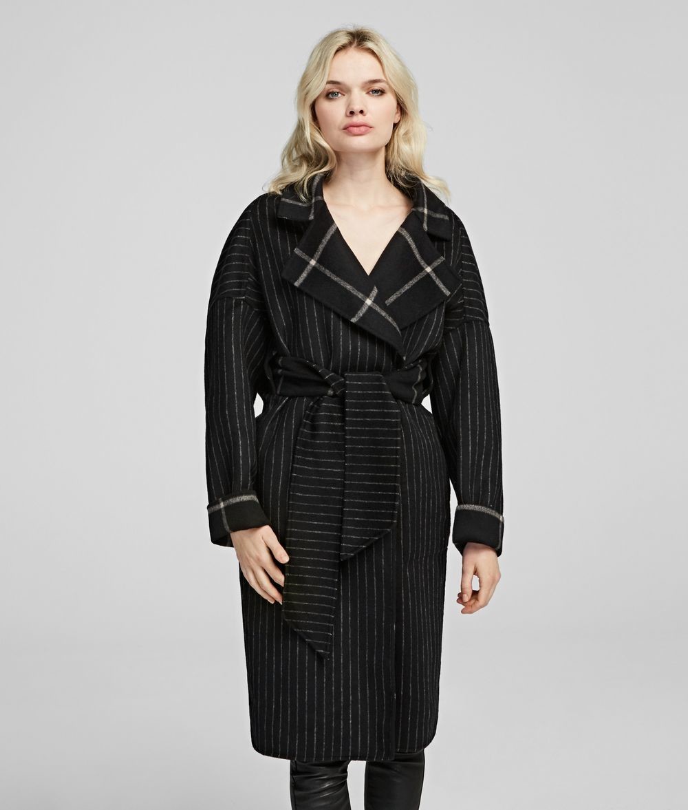 Kabát Karl Lagerfeld Double Face Wrap Coat