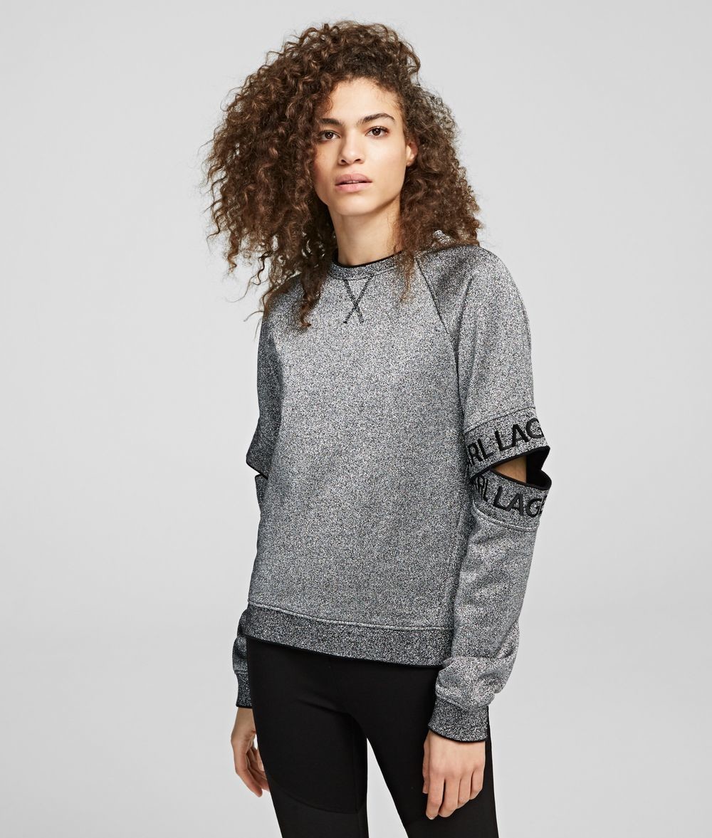 Melegítő Felső Karl Lagerfeld Cut Out Sleeve Sweat W/Logo