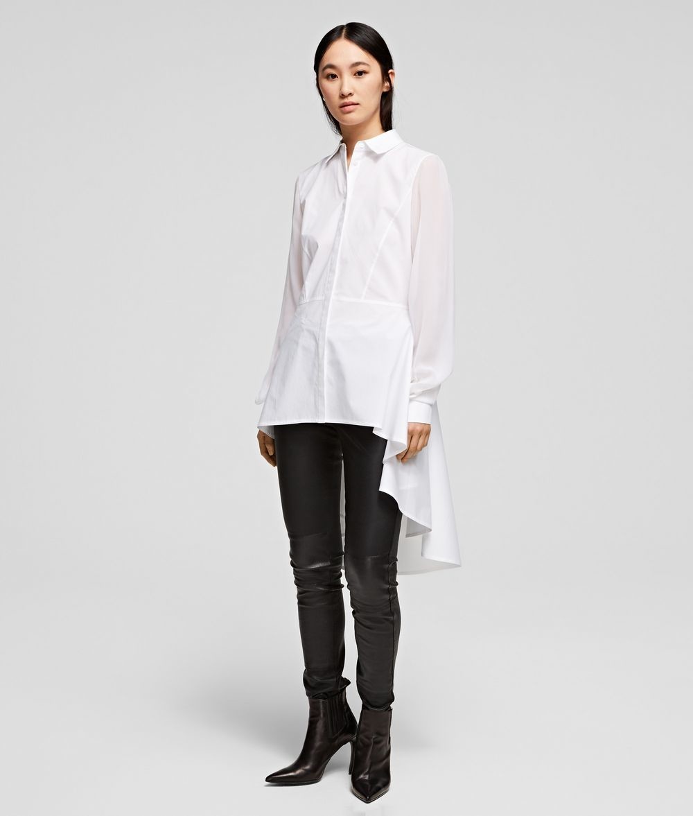 Ing Karl Lagerfeld Poplin Tunic Shirt W/ Peplum