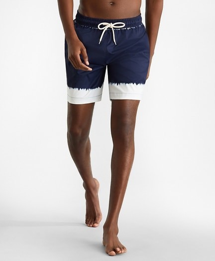 Fürdőruha Brooks Brothers Cbt Ml Printed Swim Montauk 6 Navy Tiedye