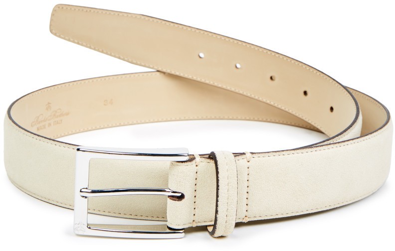 Öv Brooks Brothers Belt Td Suede Stitch Sand