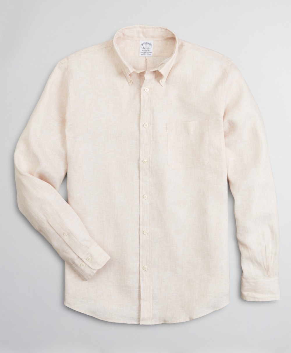 Ing Brooks Brothers Spt Irish Linen Solid Regent Safari