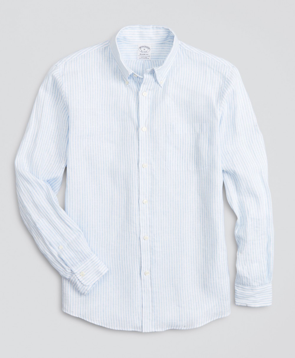 Ing Brooks Brothers Spt Ml Linen Stripe Regent Dobbystpltbl