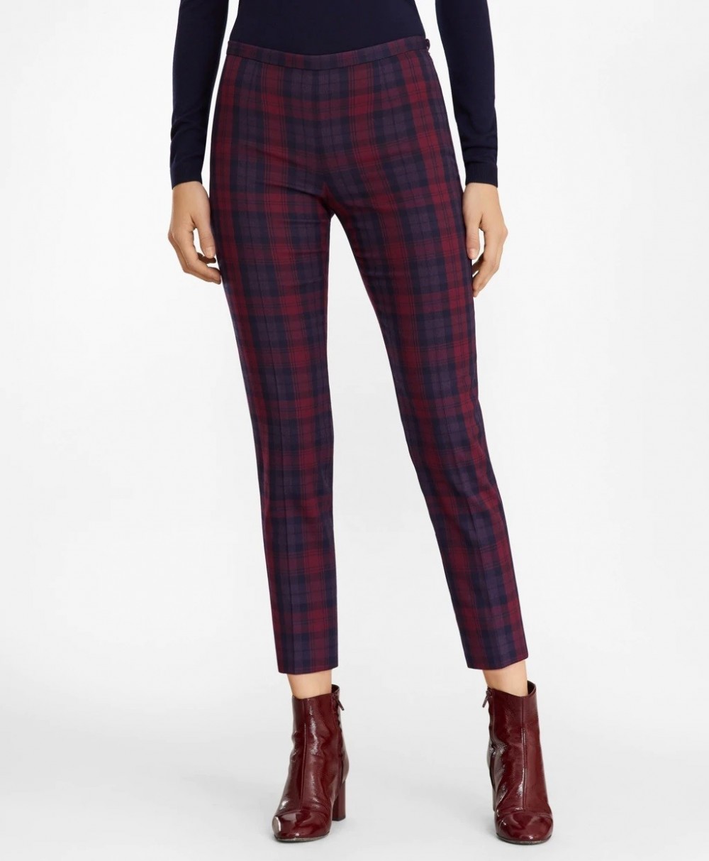 Nadrág Brooks Brothers Slim-Fit Tartan Pants