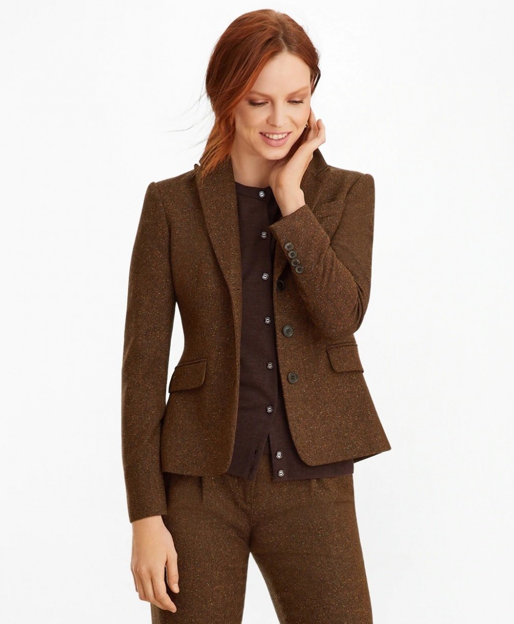 Zakó Brooks Brothers Stretch Wool-Silk Tweed Jacket