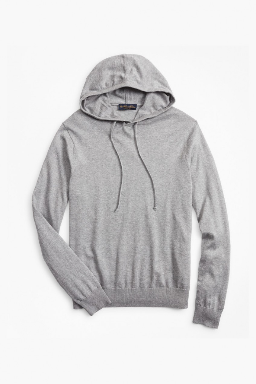 Pulóver Brooks Brothers Silk And Cotton Hoodie