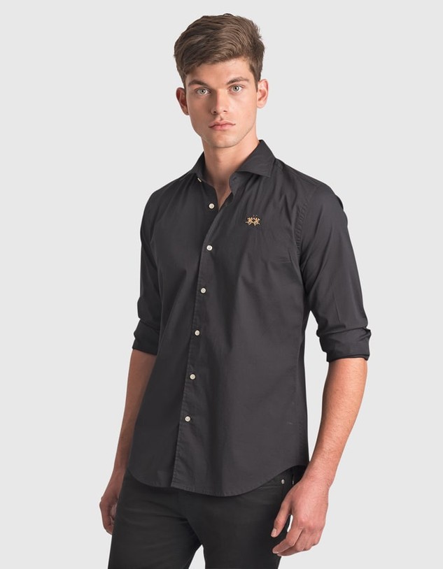 Ing La Martina Man Shirt L/S Poplin Stretch P