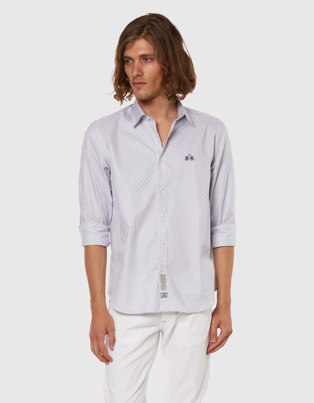 Ing La Martina Man L/S Shirt Fancy Twill