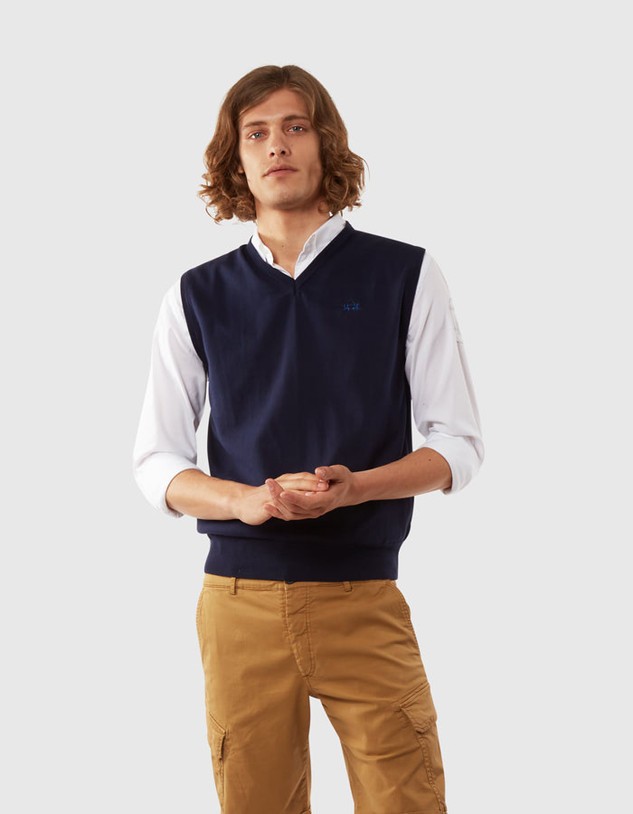 Kardigán La Martina Man Gilet V Neck Gg12 Cotton