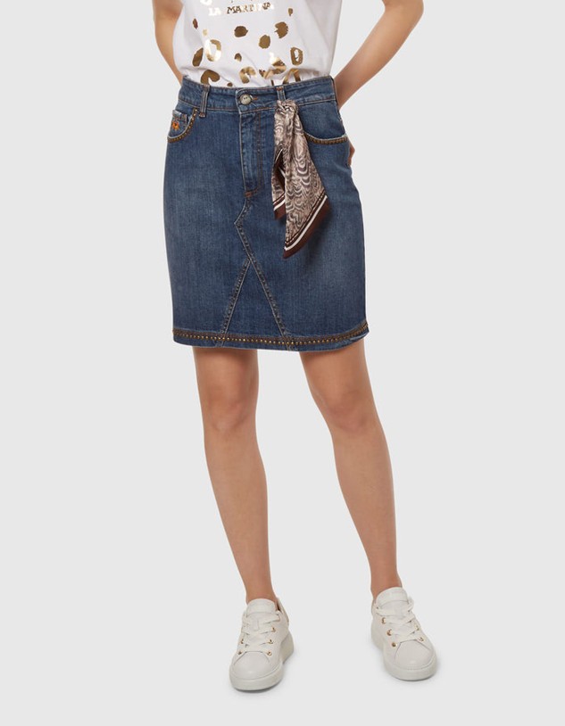 Szoknya La Martina Woman Denim Skirt Blue Denim S