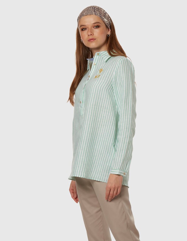 Ing La Martina Woman Striped Linen Shirt