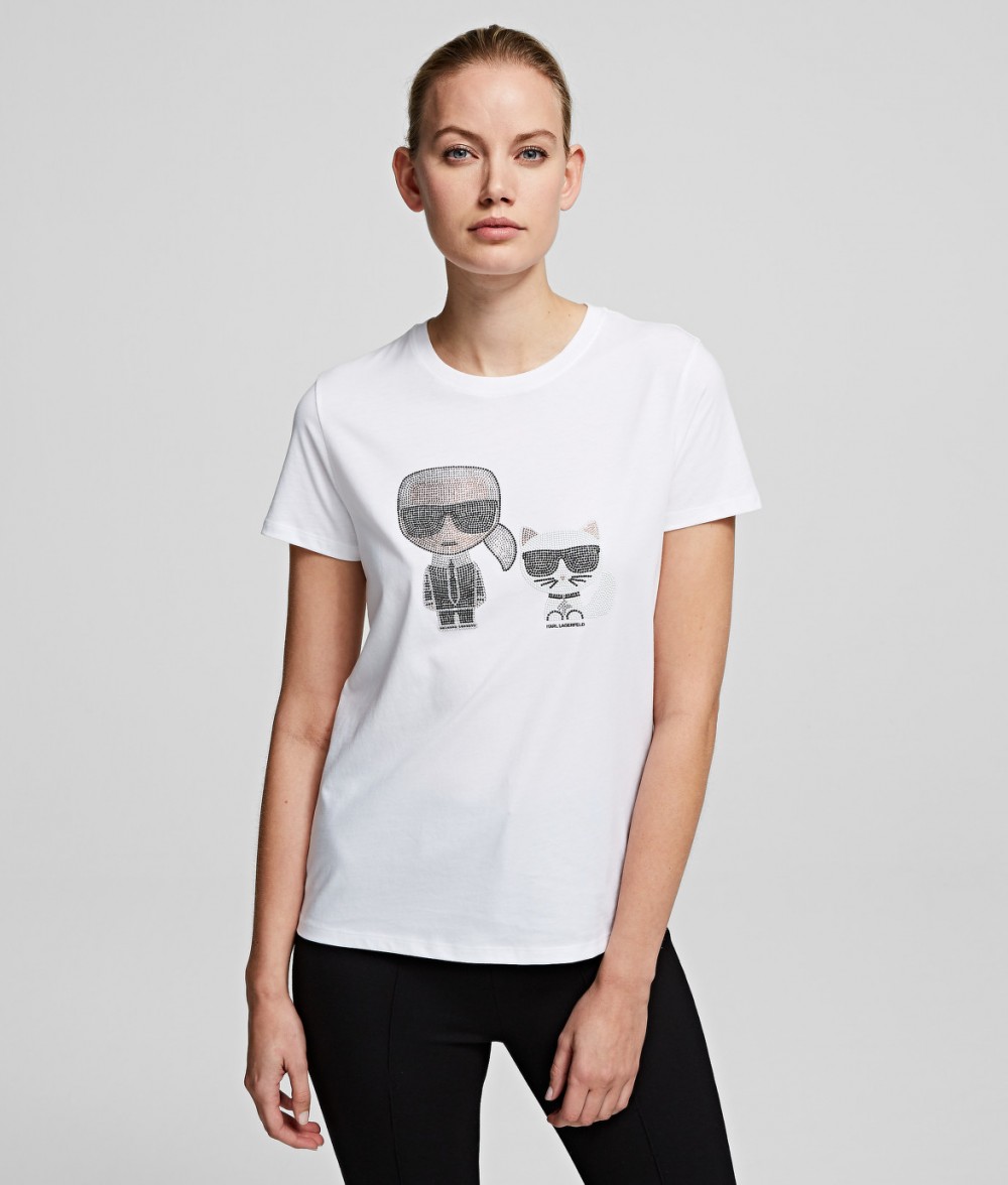 Póló Karl Lagerfeld Ikonik Karl & Choupette Tee