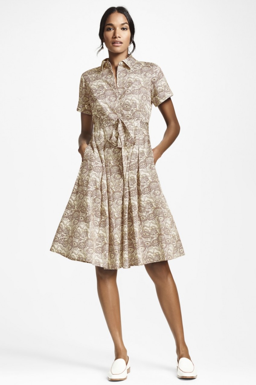 Ruha Brooks Brothers Floral-Print Cotton Sateen Shirt Dress