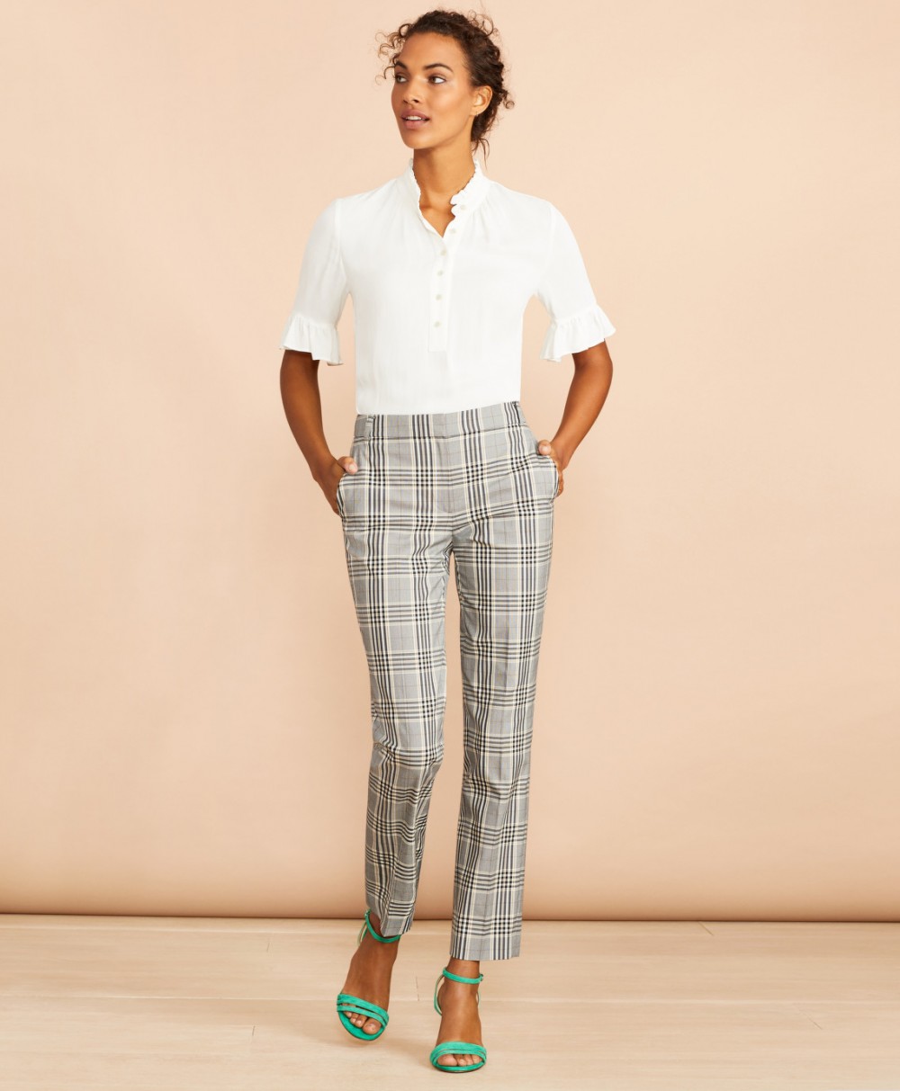 Blúz Brooks Brothers Bls Sft Viscose Half Placket Bright White