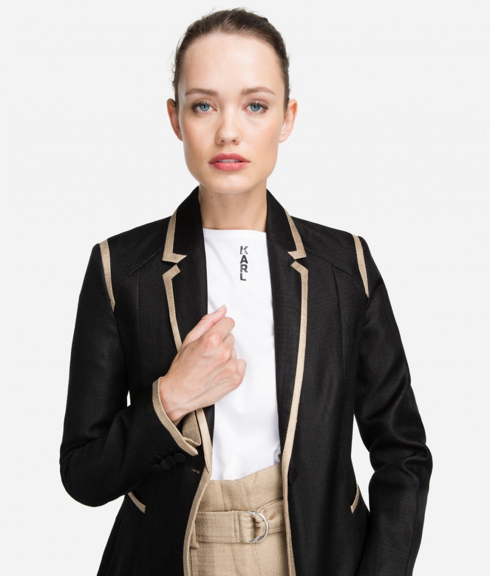 Zakó Karl Lagerfeld Tailored Twill Blazer W/Piping