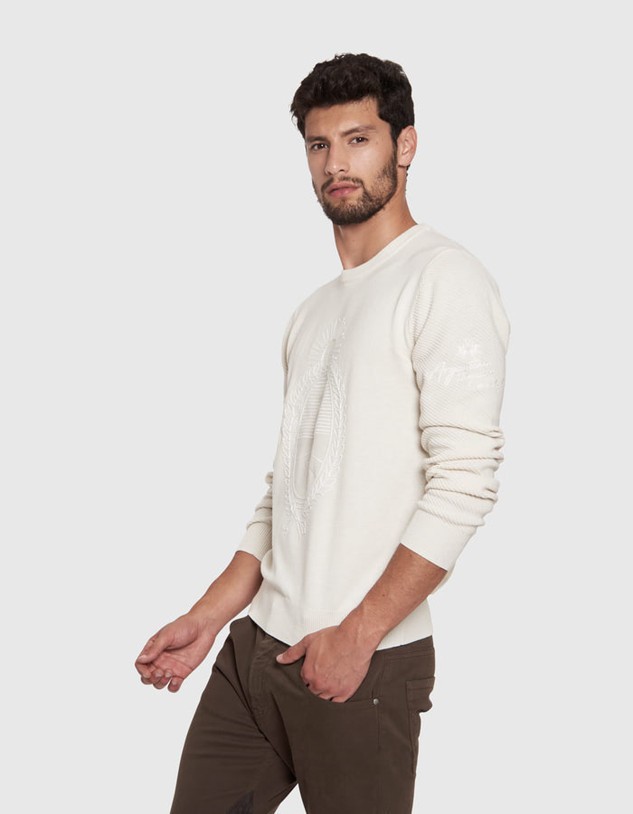 Kardigán La Martina Man Tricot Crew Neck Lamb Gg12