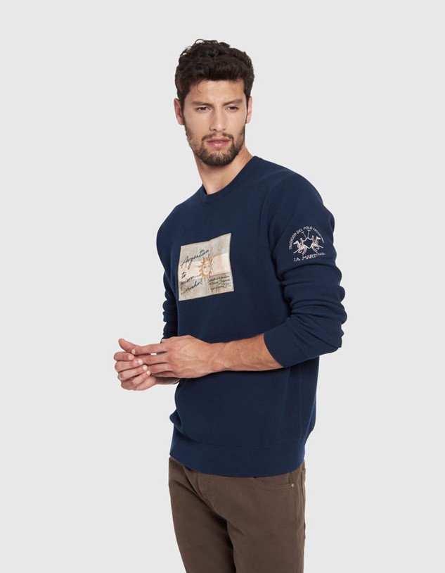 Kardigán La Martina Man Tricot Crew Neck Cot Gg10