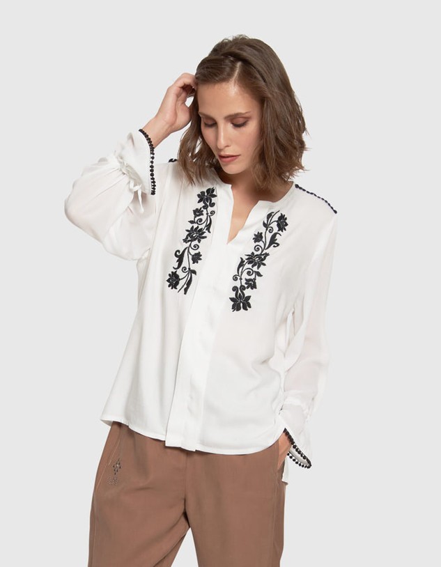 Blúz La Martina Woman Shirt L/S Twill Viscosa