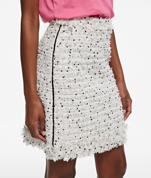 Szoknya Karl Lagerfeld Boucle Skirt W/ Fringes