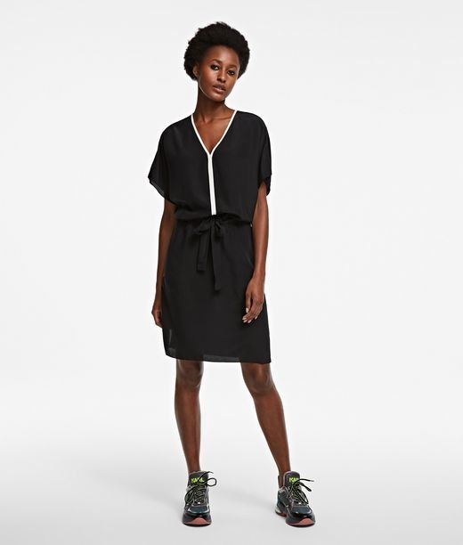 Ruha Karl Lagerfeld Silk Dress W/ Binding