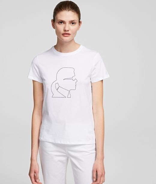 Póló Karl Lagerfeld Karl Profile Rhinestone Tee