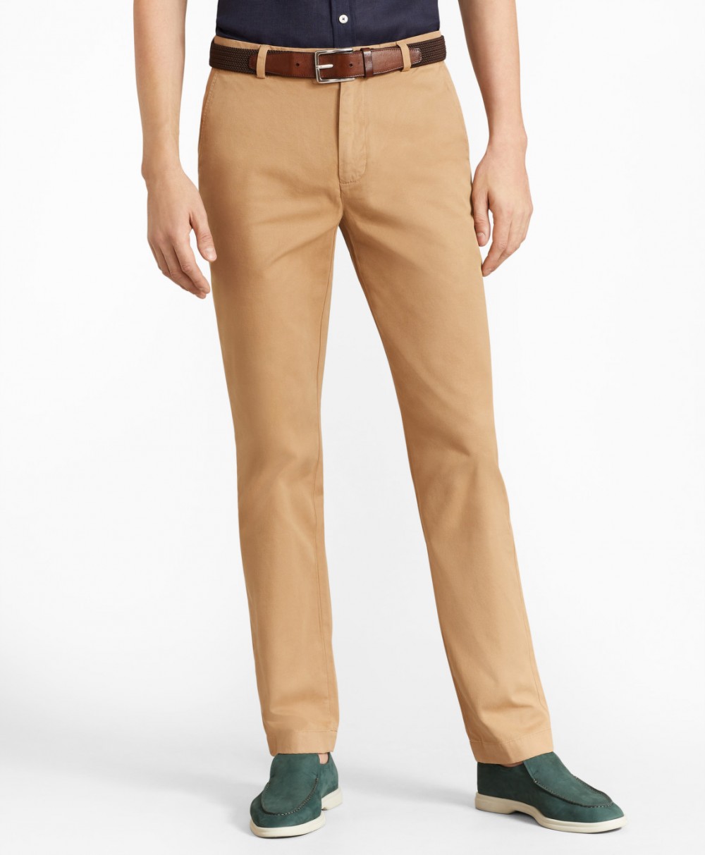 Nadrág Brooks Brothers Cbt Ml Supima Gmt Dye Pant Milano Khaki