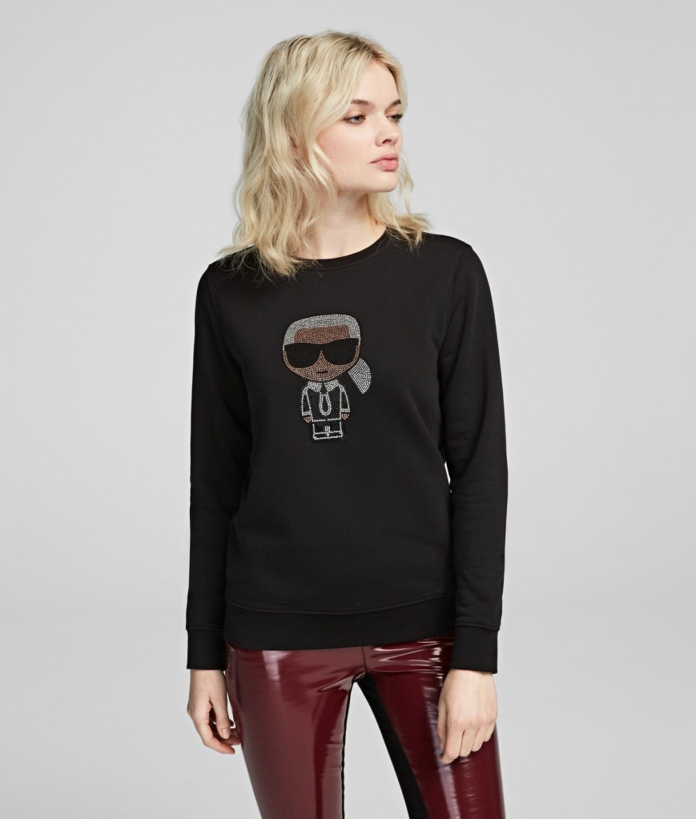 Melegítő Felső Karl Lagerfeld Ikonik Rhinestone Karl Sweat