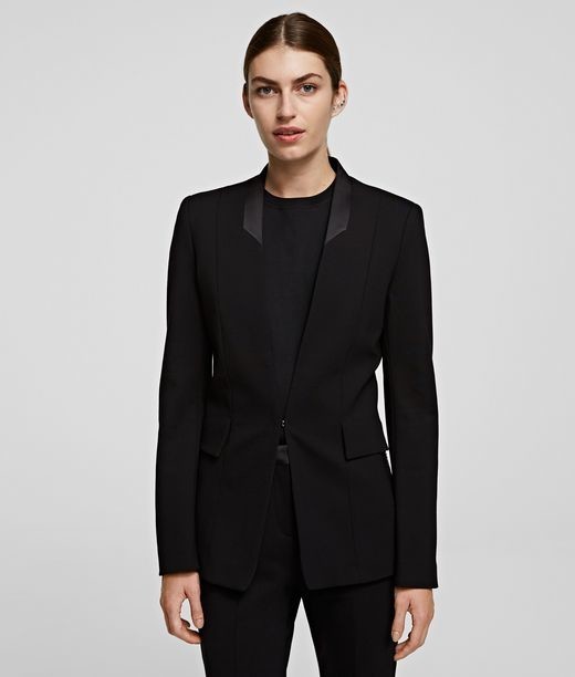 Zakó Karl Lagerfeld Punto Jacket W/ Satin Lapel