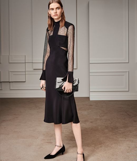 Ruha Karl Lagerfeld Lace & Silk Midi Dress