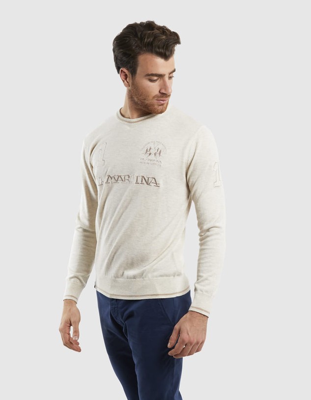 Kardigán La Martina Man Tricot Crew Neck Lambscot