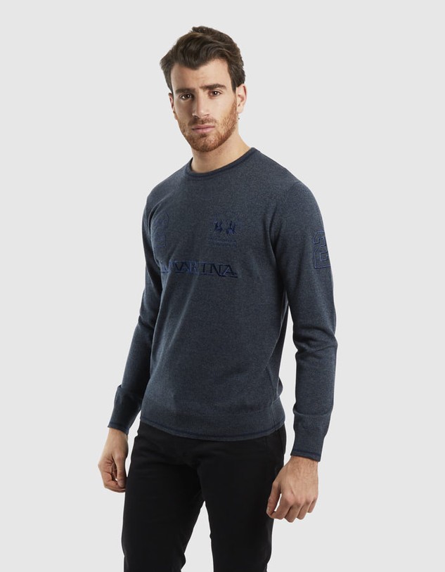 Kardigán La Martina Man Tricot Crew Neck Lambscot