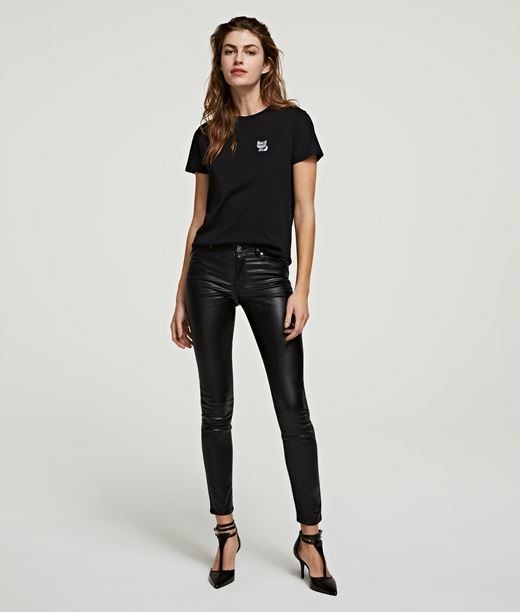 Nadrág Karl Lagerfeld Skinny Metallic Denim Pants