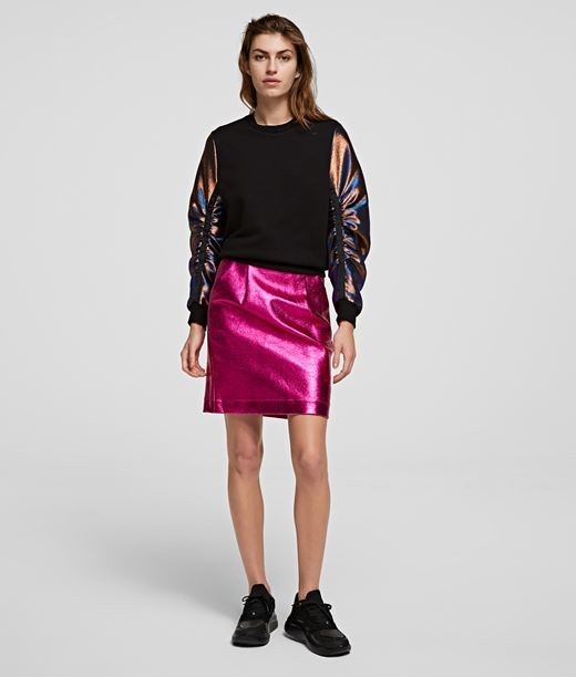 Szoknya Karl Lagerfeld Metallic Karl Coated Skirt