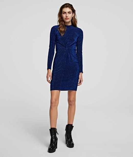 Ruha Karl Lagerfeld Lurex Jersey Dress W/Twist