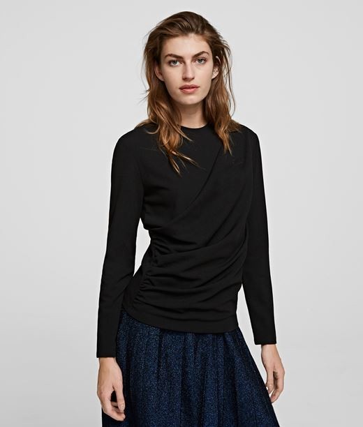 Póló Karl Lagerfeld L/Slv Drapped Top