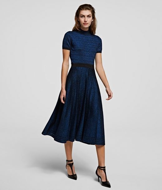 Szoknya Karl Lagerfeld Lurex Pleated Skirt