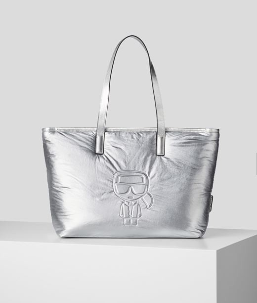 Retikül Karl Lagerfeld K/Ikonik Nylon Tote Metallic