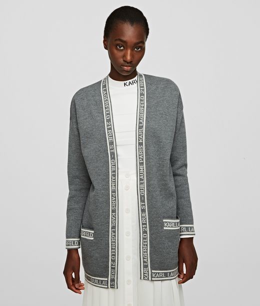 Kardigán Karl Lagerfeld V-Neck Cardigan W/ Logo