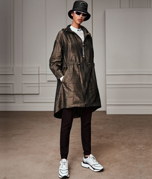 Kabát Karl Lagerfeld Jacquard Anorak W/ Hood