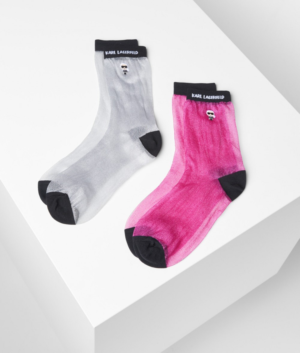 Zokni Karl Lagerfeld K/Ikonik Transparent Socks 2Pk