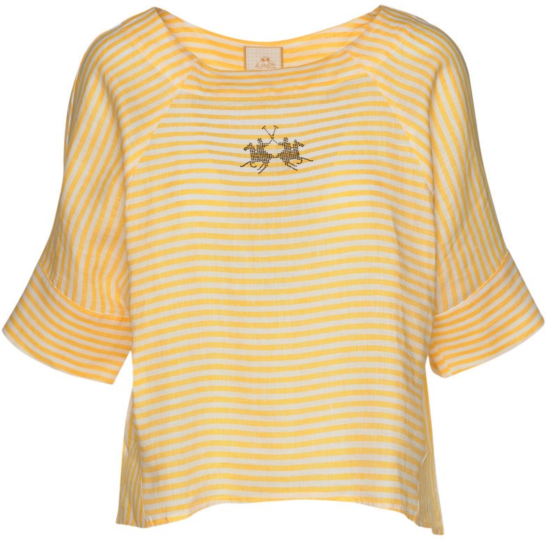 Ing La Martina Woman Striped Linen Blouse