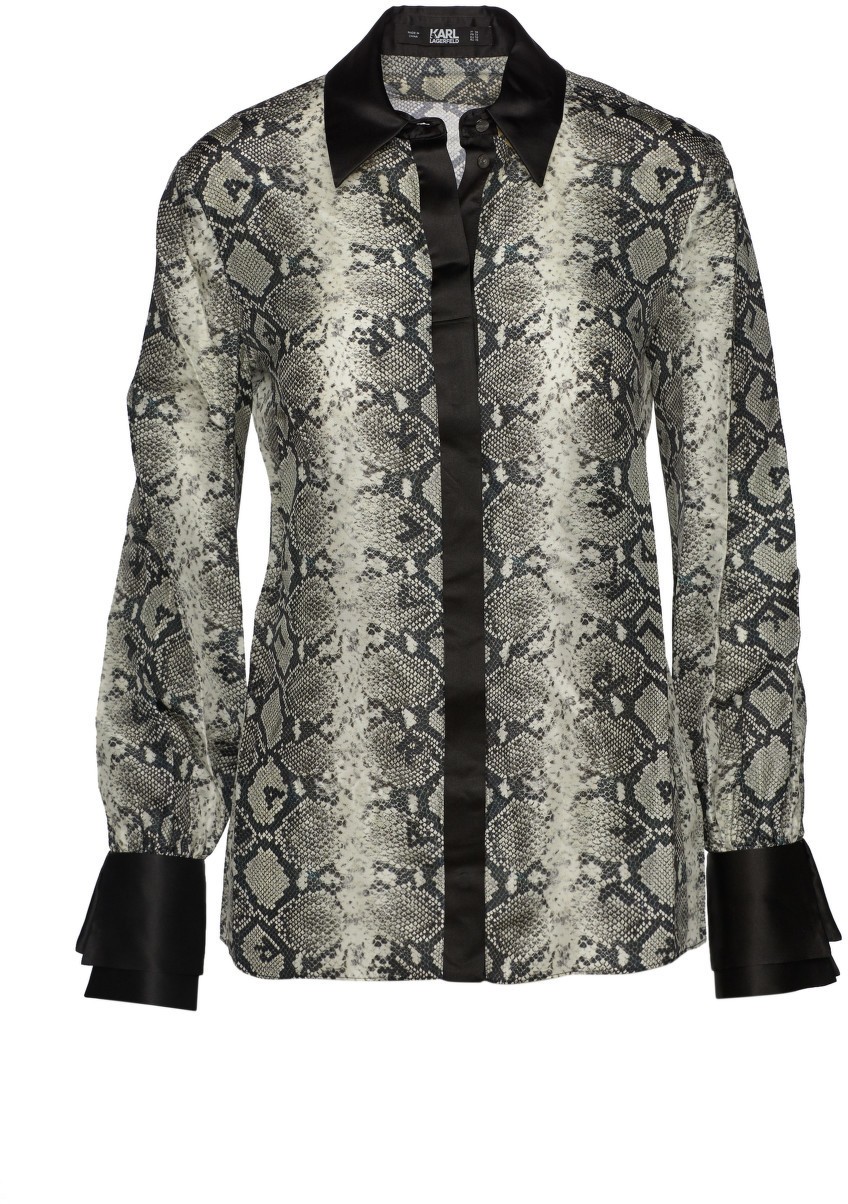 Blúz Karl Lagerfeld Snake Print Silk Blouse