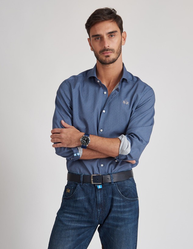 Ing La Martina Man Shirt Long Sleeves Allover