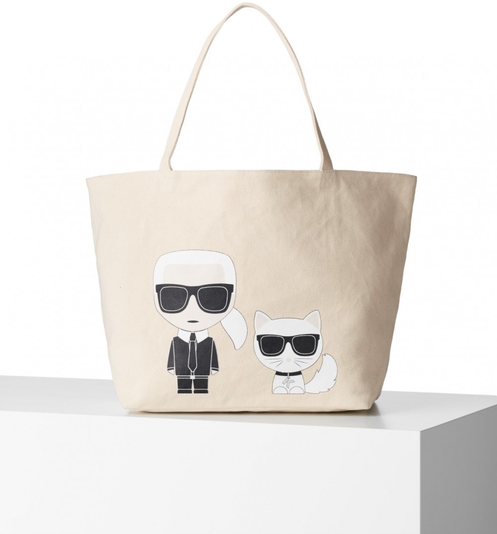 Retikül Karl Lagerfeld Ikonik Karl & Choupette Tote