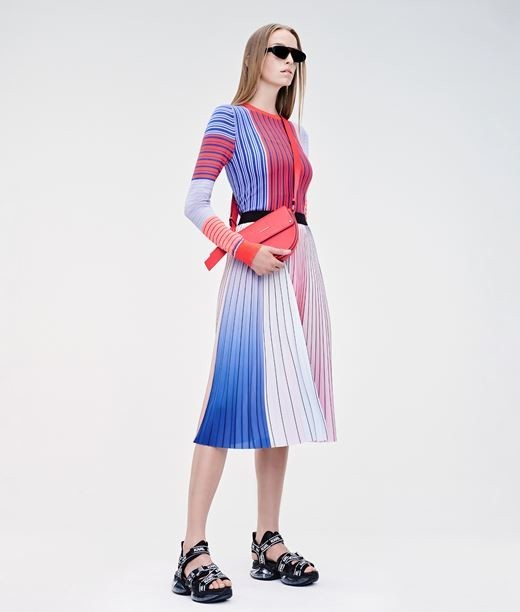 Szoknya Karl Lagerfeld Pleated Rainbow Skirt