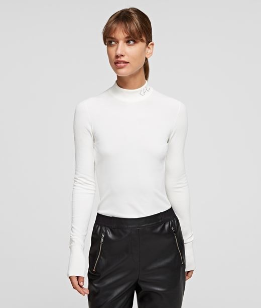 Kardigán Karl Lagerfeld Logo Mock Neck Sweater