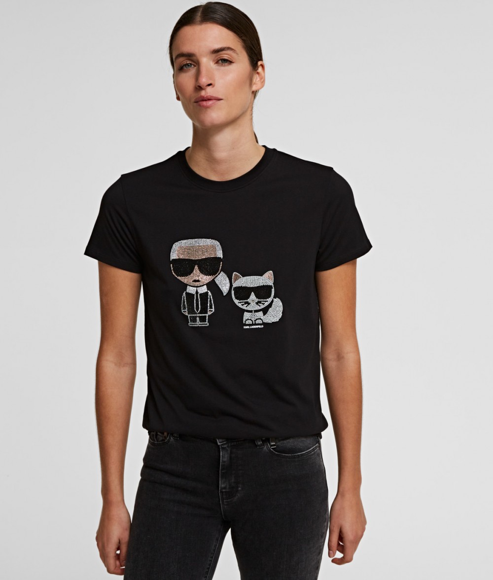 Póló Karl Lagerfeld Ikonik Rhinestone T-Shirt