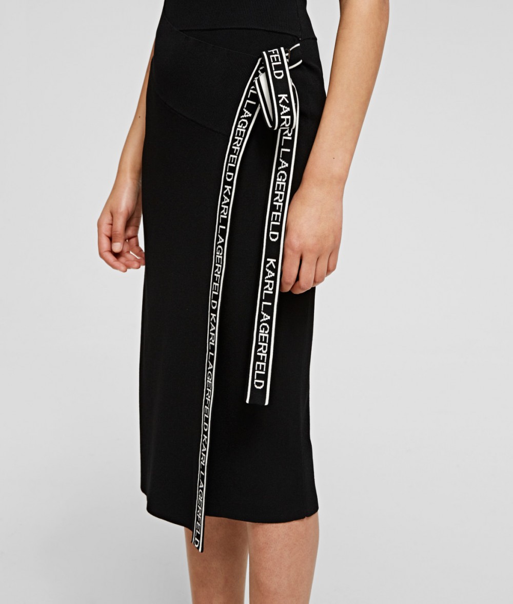 Szoknya Karl Lagerfeld Logo Tape Wrap Knit Skirt