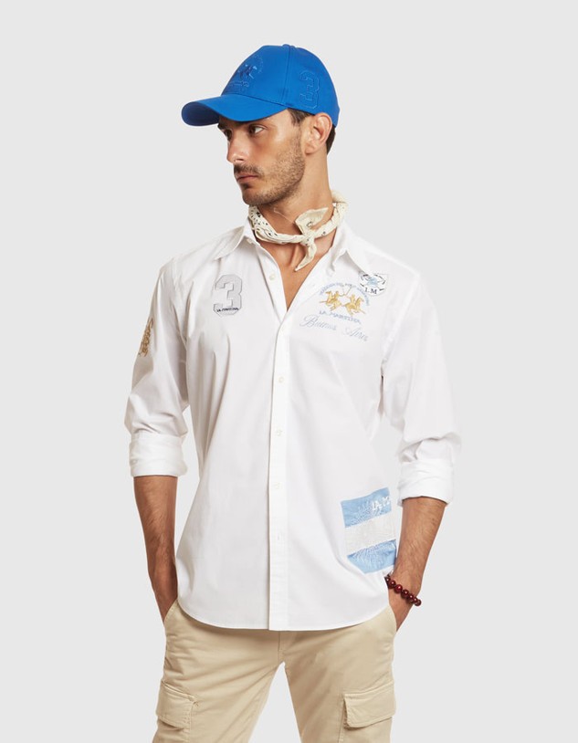 Ing La Martina Man Shirt Long Sleeves Poplin