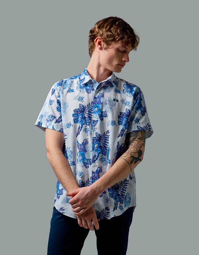 Ing La Martina Man Shirt Shortsleeves Printed